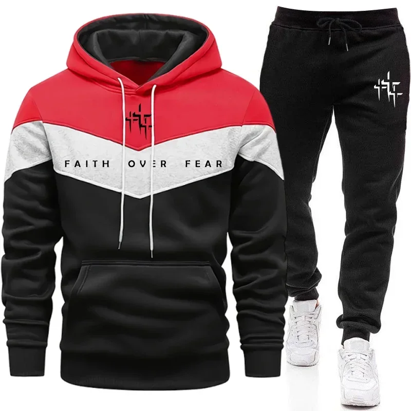 Street Fashion Guys - Setelan Olahraga Pria Faith Over Fear,