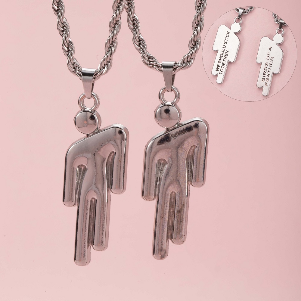 Fashion Street Singapore - 2Pcs Kalung Liontin Pasangan Hip Hop