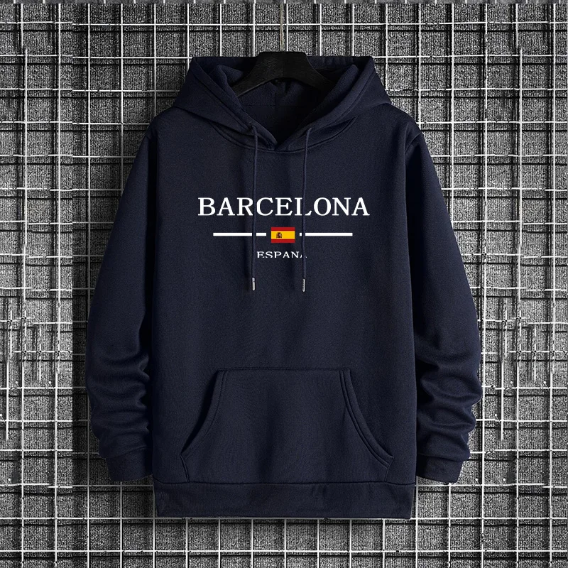 Street Fashion Barcelona - Hoodie Gaya Jalanan Kasual Trendi Musim
