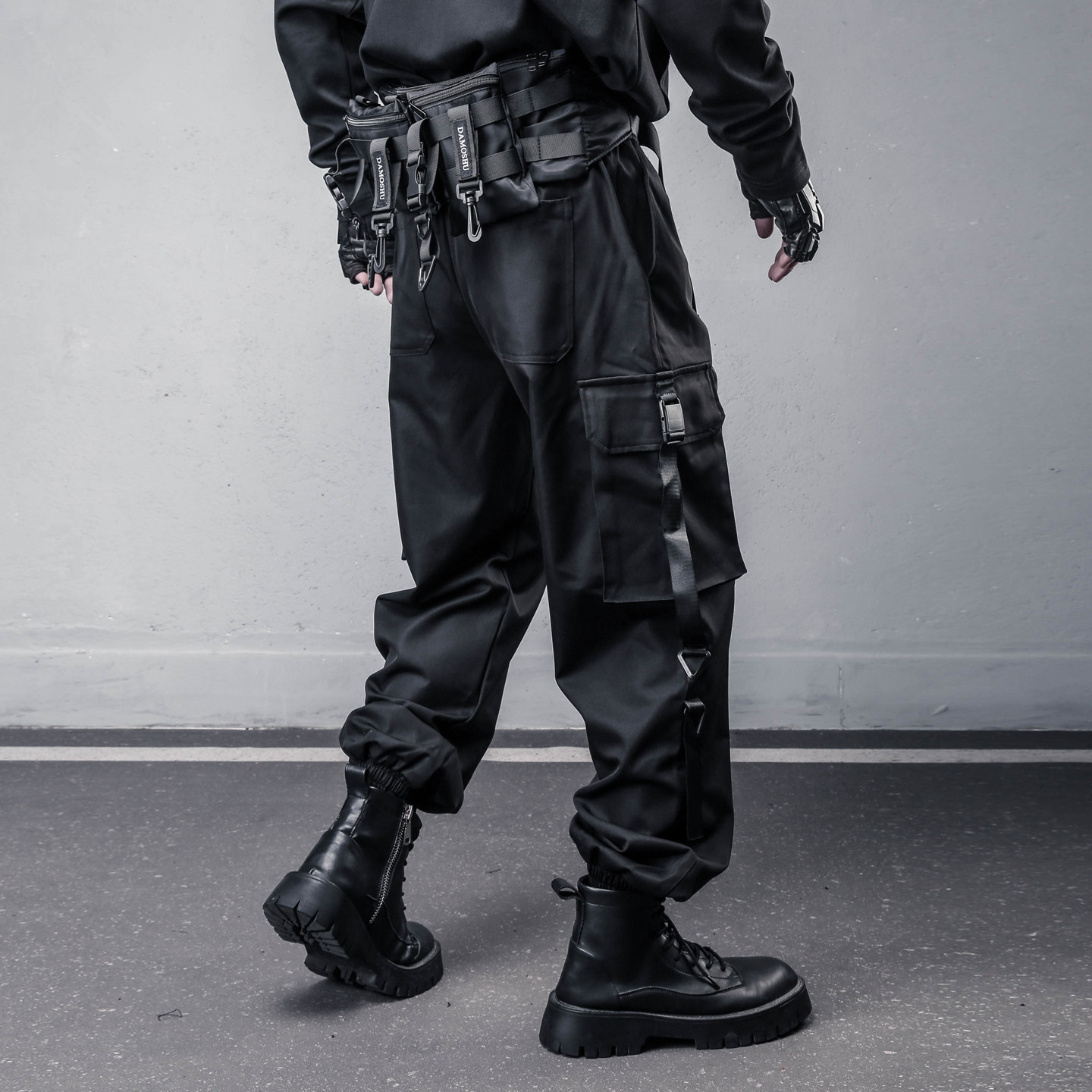 Techwear Pants Tactical - Celana Overall Pria Bergaya Desainer, Warna