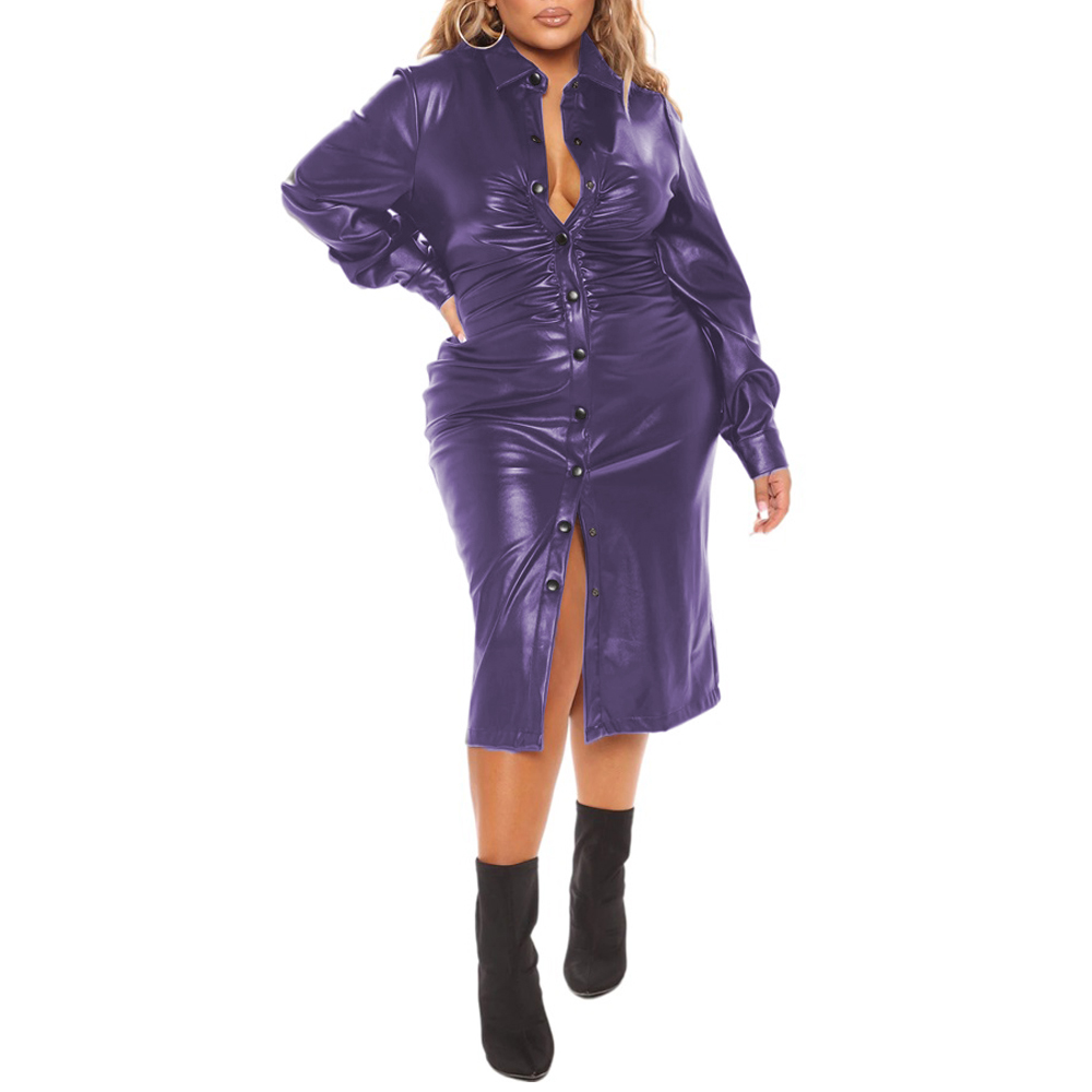 Street Fashion Plus Size - Dress kantor wanita lengan panjang, Gaun