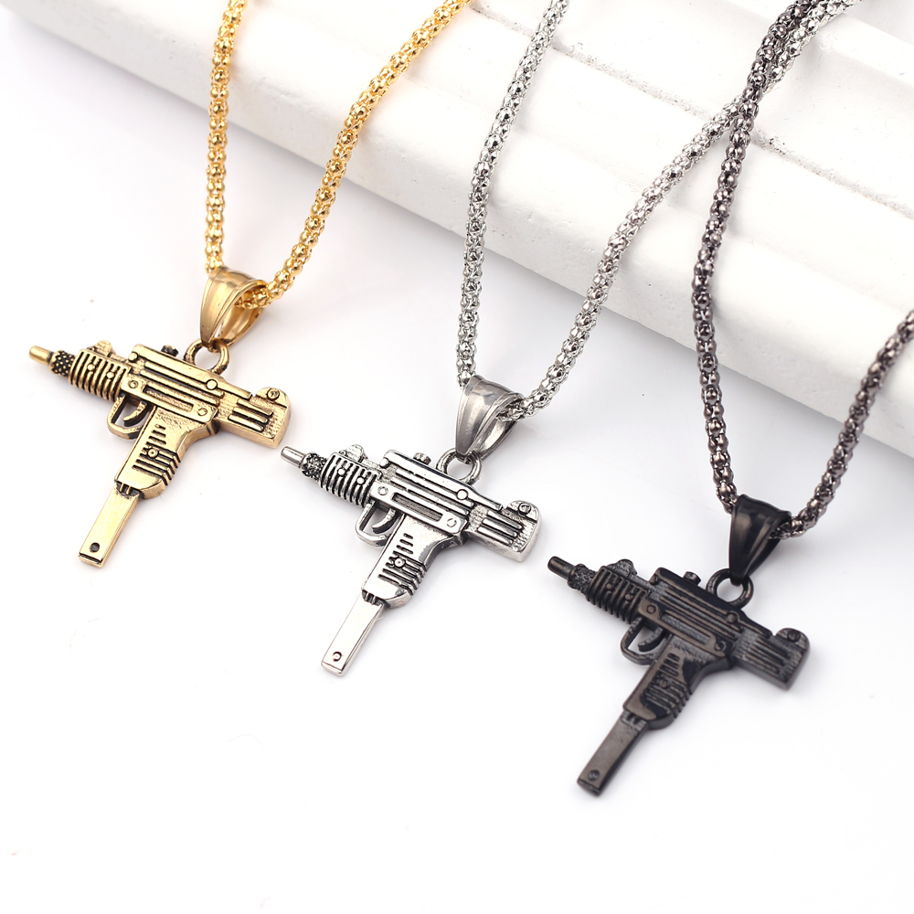 Kalung Liontin Senapan Mesin U - Street Fashion Necklace ulasan dan harga