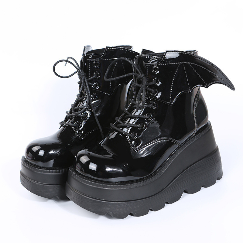 Sepatu Bot Platform Gothic Wan - Street Fashion Plus Size ulasan dan harga