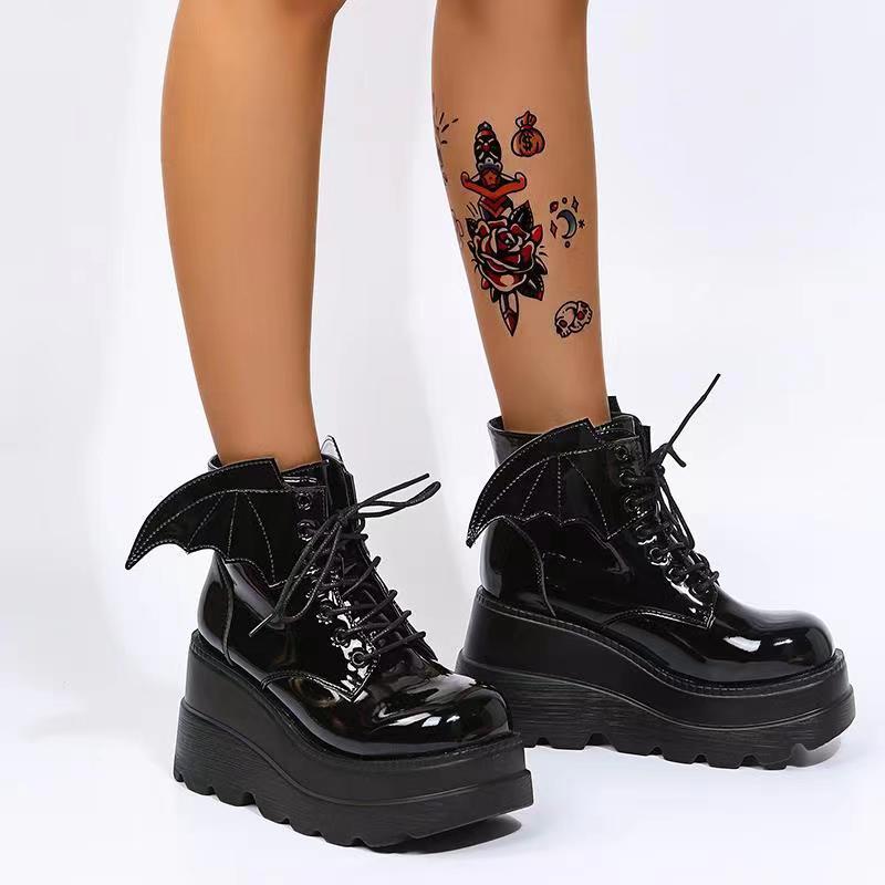 Sepatu Bot Platform Gothic Wan - Street Fashion Plus Size ulasan dan harga