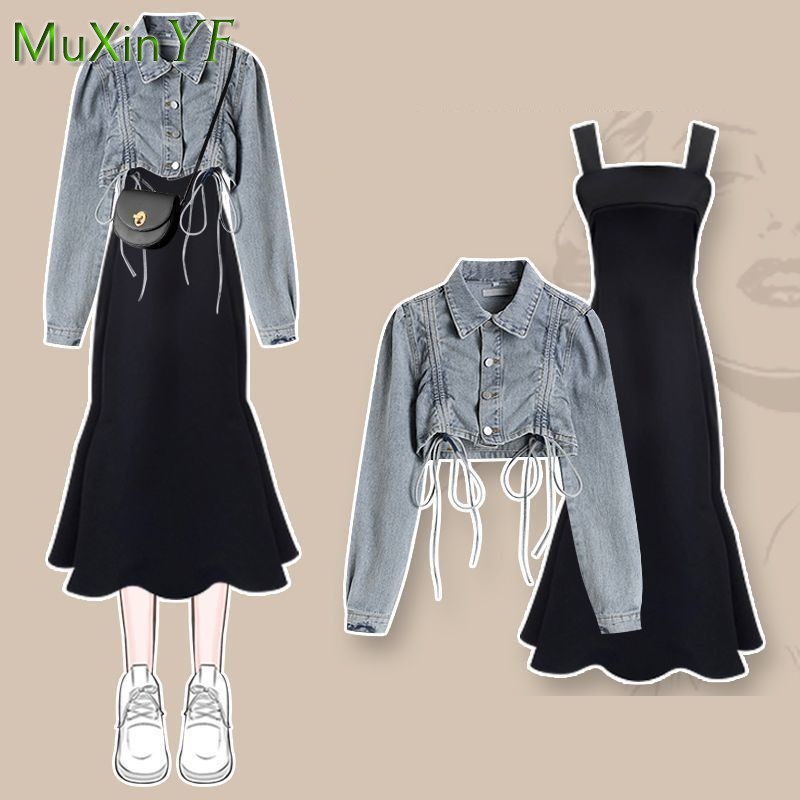 Setelan Gaun Wanita Musim Semi - Street Fashion Korean ulasan dan harga