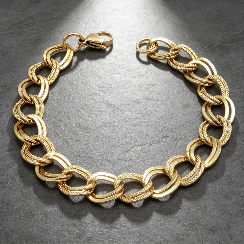 Gelang Baja Tahan Karat Gaya M - Fashion Street Singapore ulasan dan harga