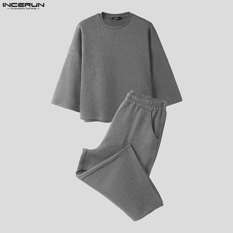 INCERUN Setelan Pria Warna Sol - Street Fashion Guys ulasan dan harga