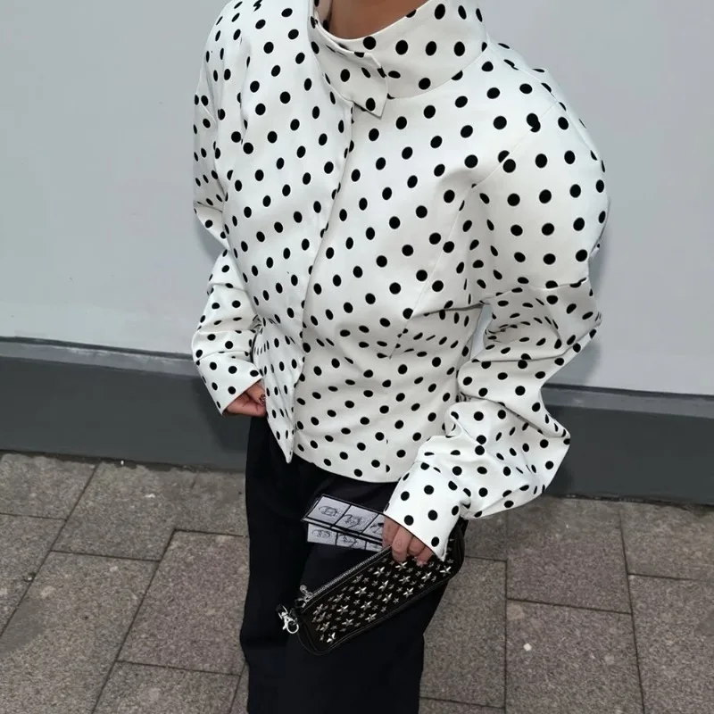 Jaket Polka Dot Wanita Mantel  - Street Fashion Necklace ulasan dan harga