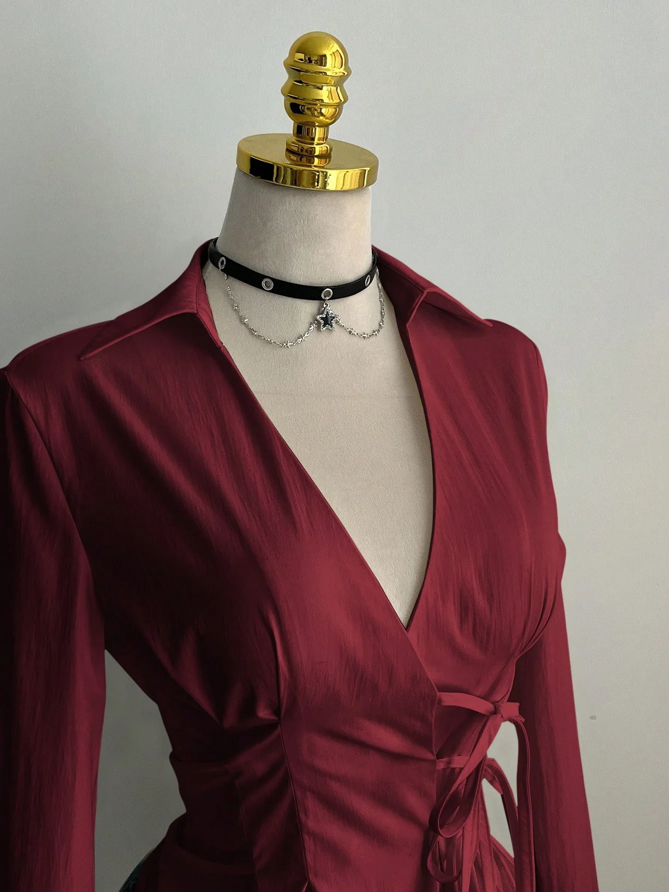 Blus Lengan Panjang Modis Keme - Street Fashion Necklace ulasan dan harga