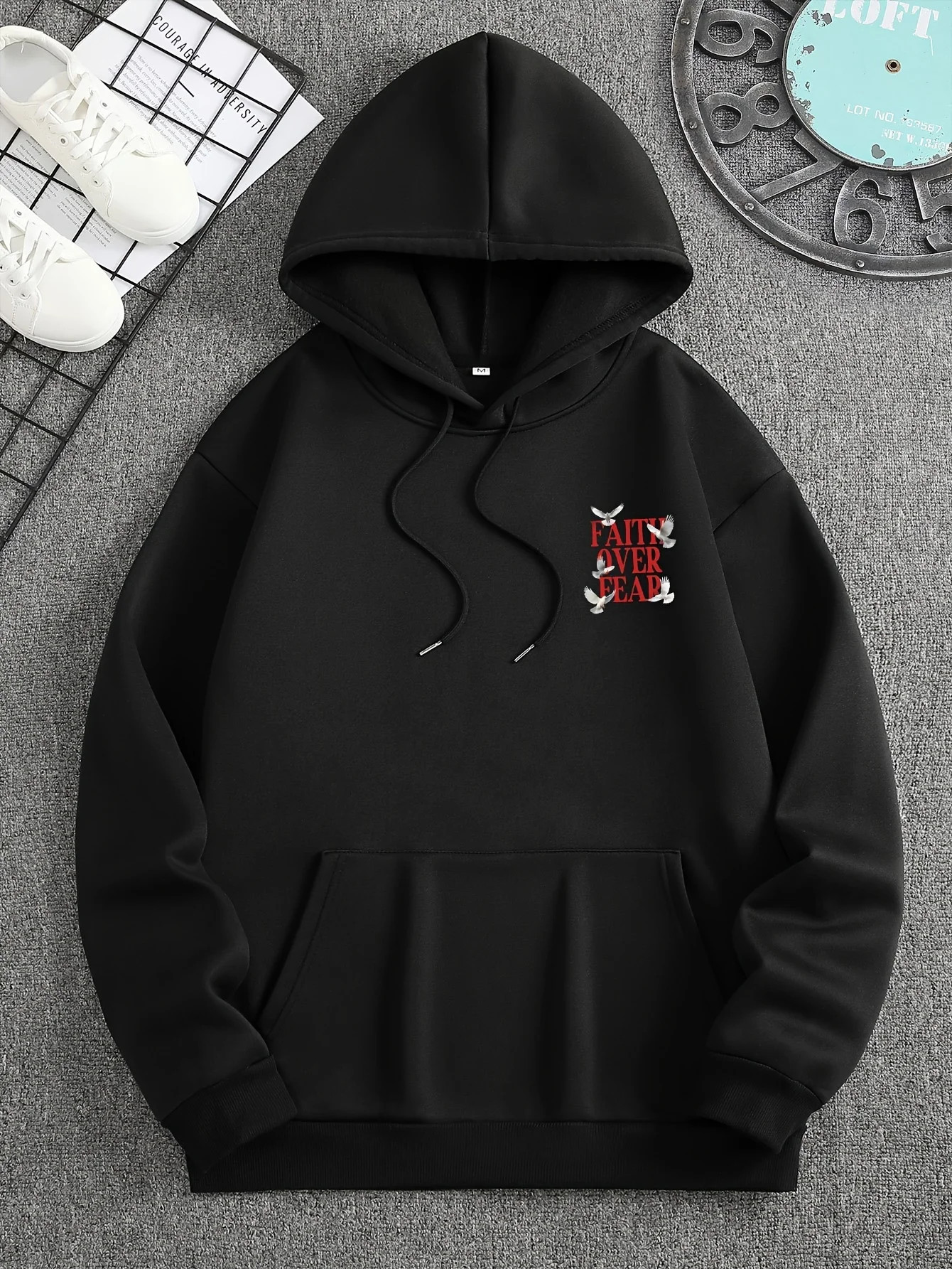 Hoodie Pria Retro dengan Kutip - Street Style Fashion Quotes ulasan dan harga