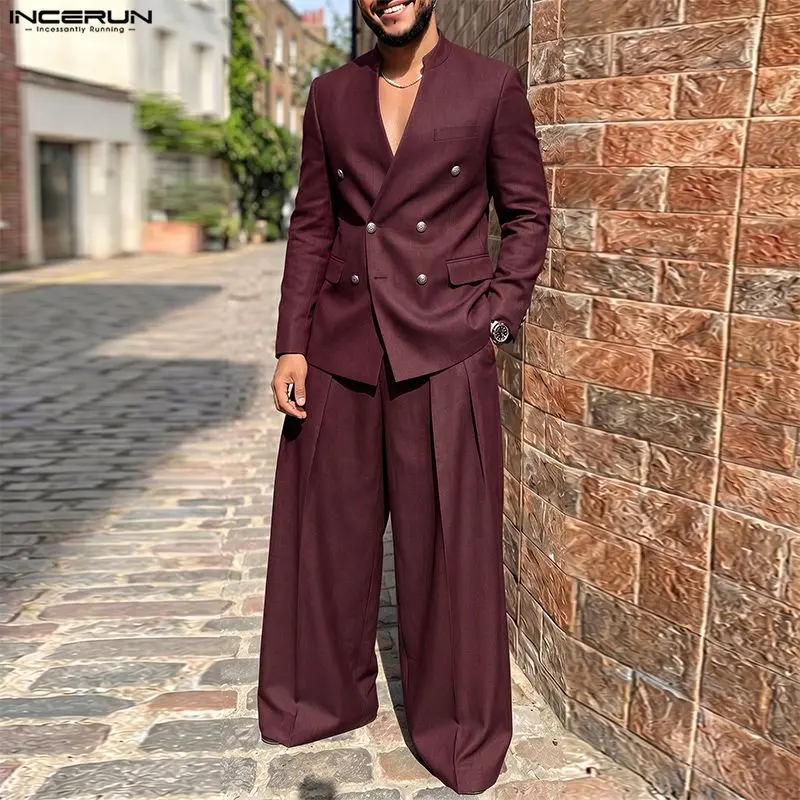 INCERUN Setelan Pria Warna Sol - Street Fashion Guys ulasan dan harga