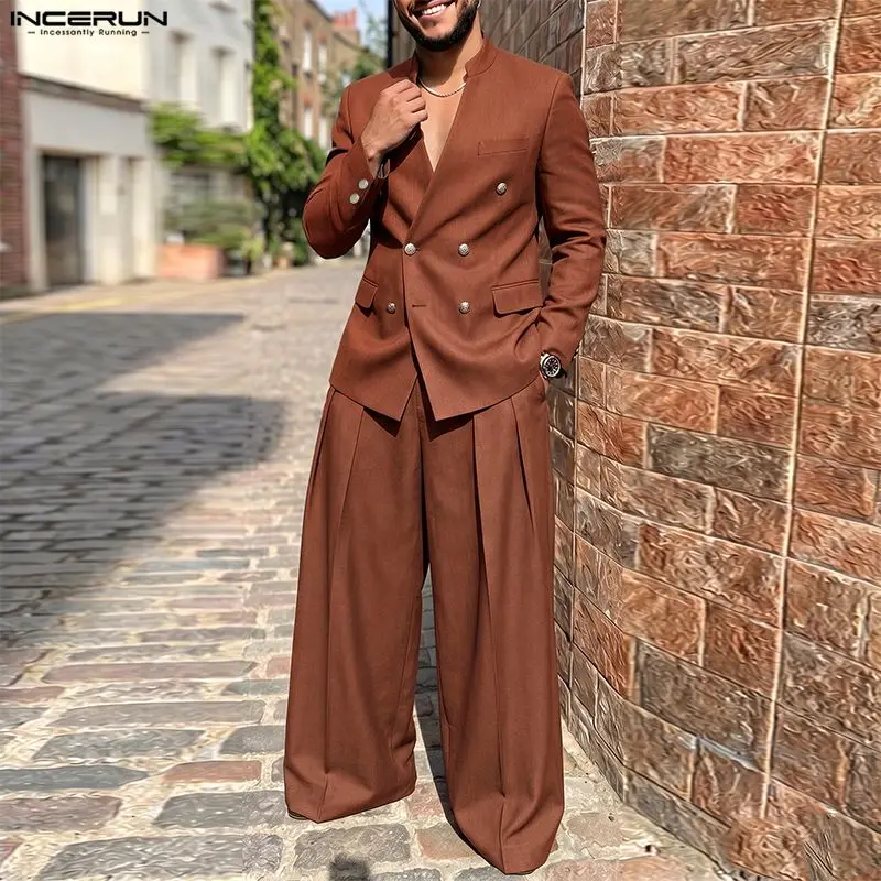 INCERUN Setelan Pria Warna Sol - Street Fashion Guys ulasan dan harga