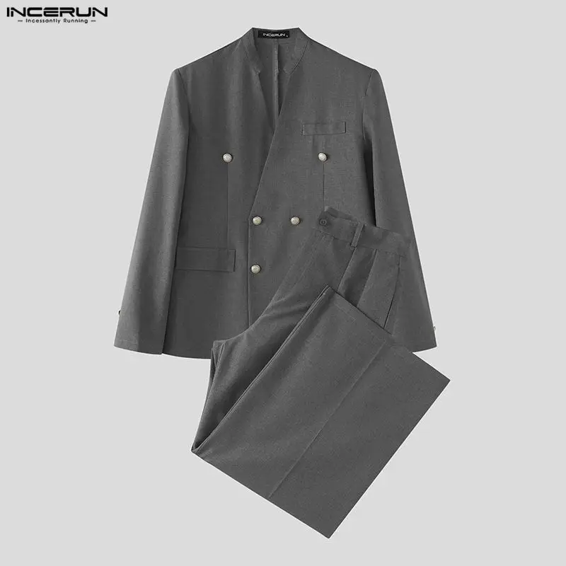 INCERUN Setelan Pria Warna Sol - Street Fashion Guys ulasan dan harga