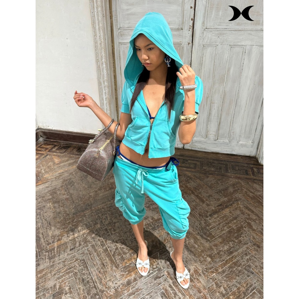 Setelan jaket hoodie pendek be - Street For Fashion ulasan dan harga